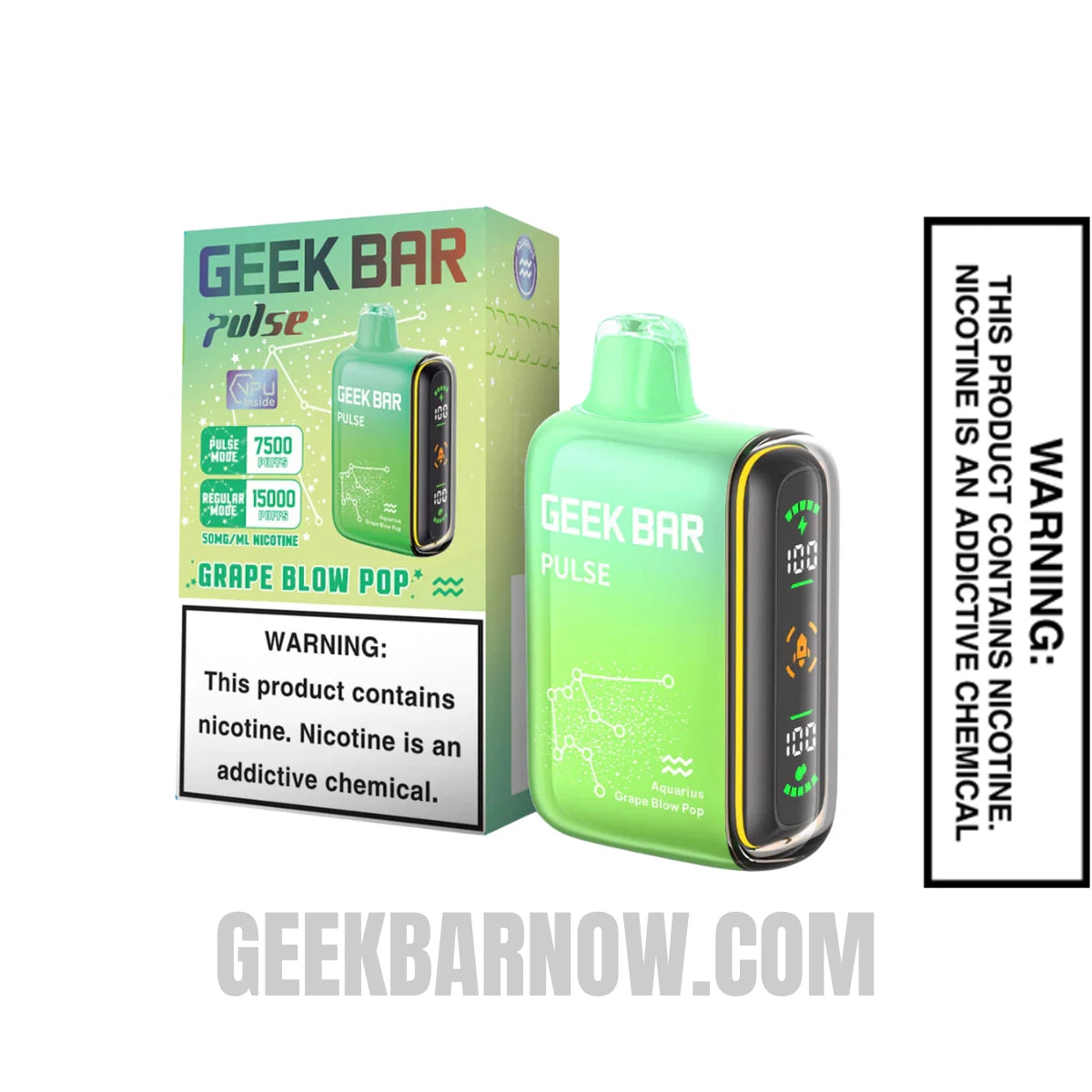 Aquarius Grape Blow Pop Geek Bar Pulse Vape With Package Box Aquarius Grape Blow Pop Geek Bar Pulse Vape With Package Box