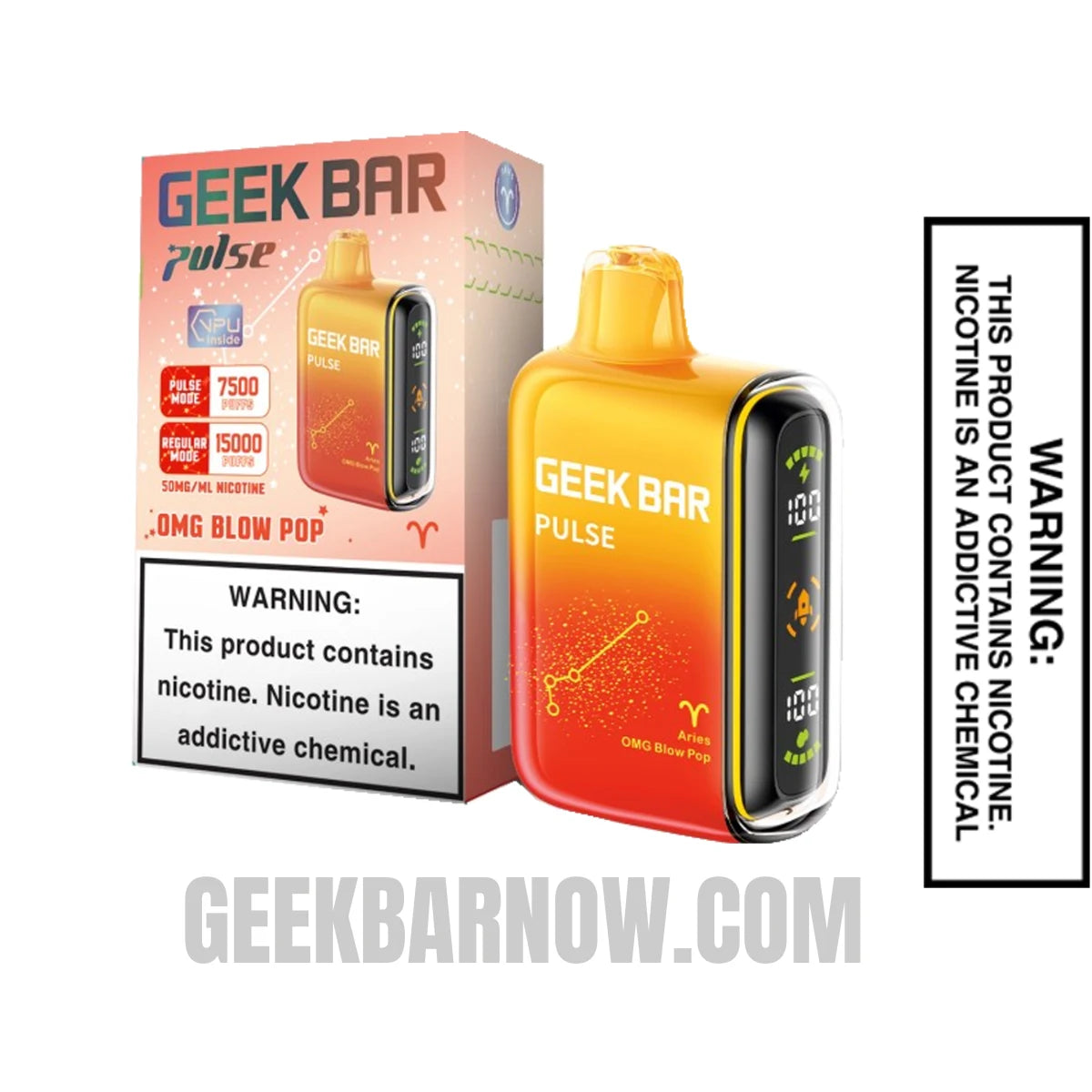 Aries OMG Blow Pop Geek Bar Pulse Vape With Package Box Aries OMG Blow Pop Geek Bar Pulse Vape With Package Box