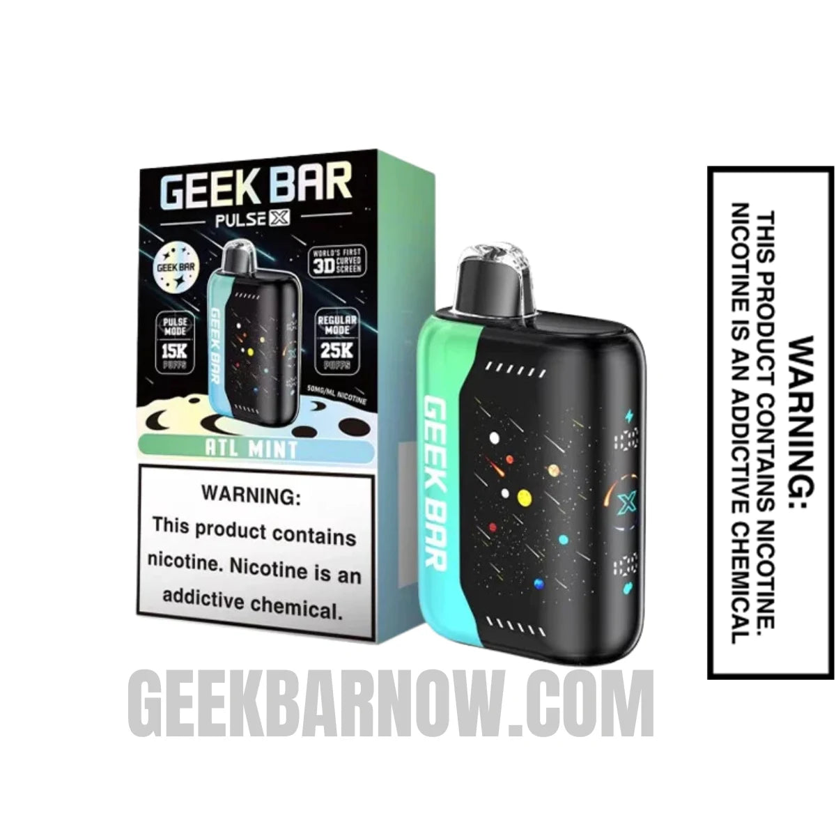 Atl Mint Geek Bar Pulse X Vape With Package Box Atl Mint Geek Bar Pulse X Vape With Package Box