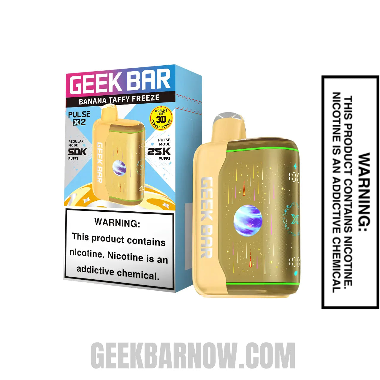 Banana Taffy Freeze Geek Bar Pulse X2 Disposable Vape with Package Box Banana Taffy Freeze Geek Bar Pulse X2 Disposable Vape with Package Box