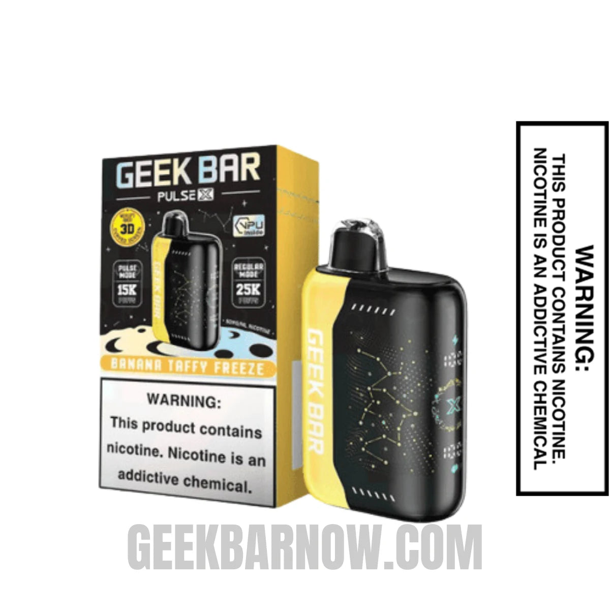 Banana Taffy Freeze Geek Bar Pulse X Vape With Package Box Banana Taffy Freeze Geek Bar Pulse X Vape With Package Box