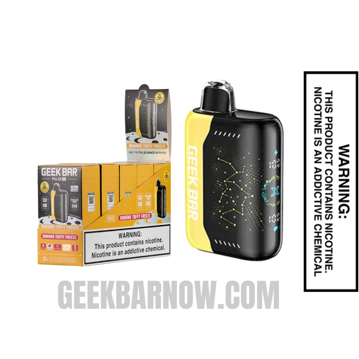 Banana Taffy Freeze Geek Bar Pulse X Vape With Bundle Pack Banana Taffy Freeze Geek Bar Pulse X Vape With Bundle Pack