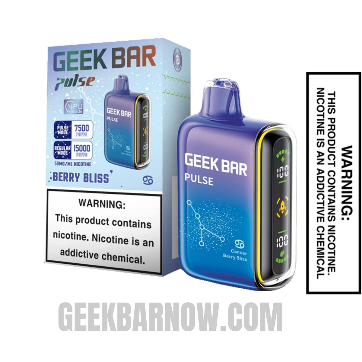 Berry Bliss Geek Bar Pulse Vape (Cancer) With Package Box Berry Bliss Geek Bar Pulse Vape (Cancer) With Package Box