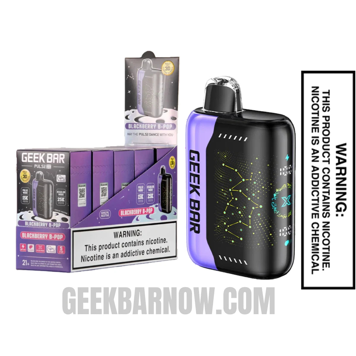 Blackberry B-Pop Geek Bar Pulse X Vape With Bundle Pack Blackberry B-Pop Geek Bar Pulse X Vape With Bundle Pack