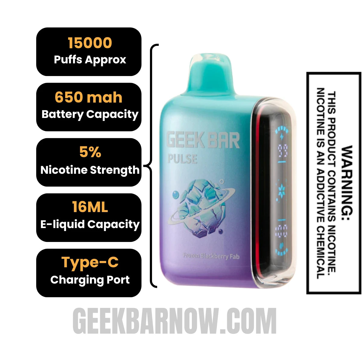Blackberry Fab Geek Bar Pulse Frozen Edition Vape Specifications Blackberry Fab Geek Bar Pulse Frozen Edition Vape Specifications