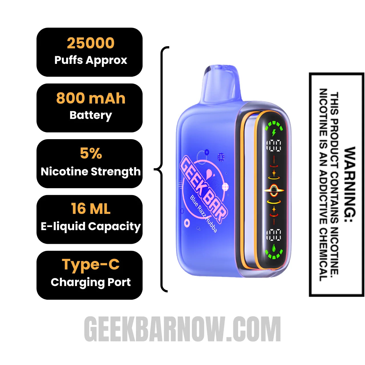 Blue Razz Geek Bar Pulse 2 Hubba Edition Disposable Vape Specifications Blue Razz Geek Bar Pulse 2 Hubba Edition Disposable Vape Specifications