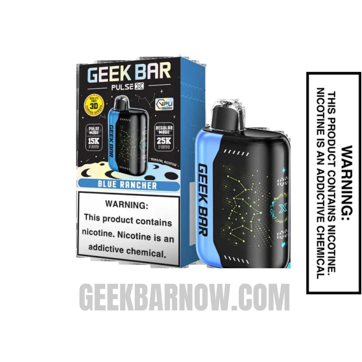 Blue Rancher Geek Bar Pulse X Vape With Package Box Blue Rancher Geek Bar Pulse X Vape With Package Box