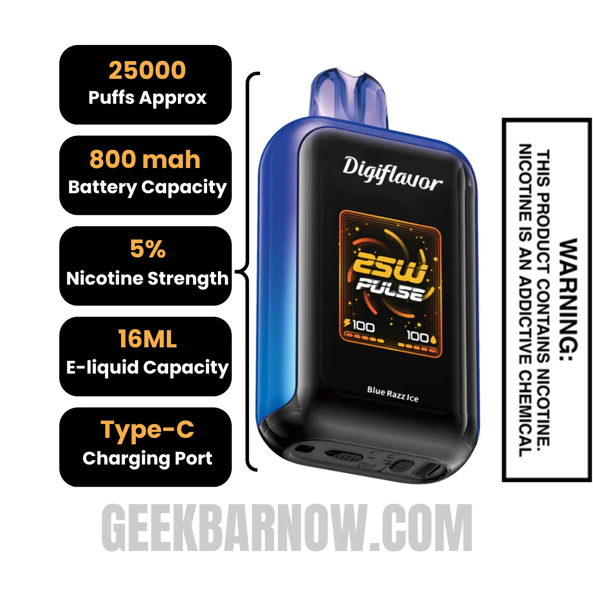 Blue Razz Ice Digiflavor SKY Disposable Vape Specifications Blue Razz Ice Digiflavor SKY Disposable Vape Specifications