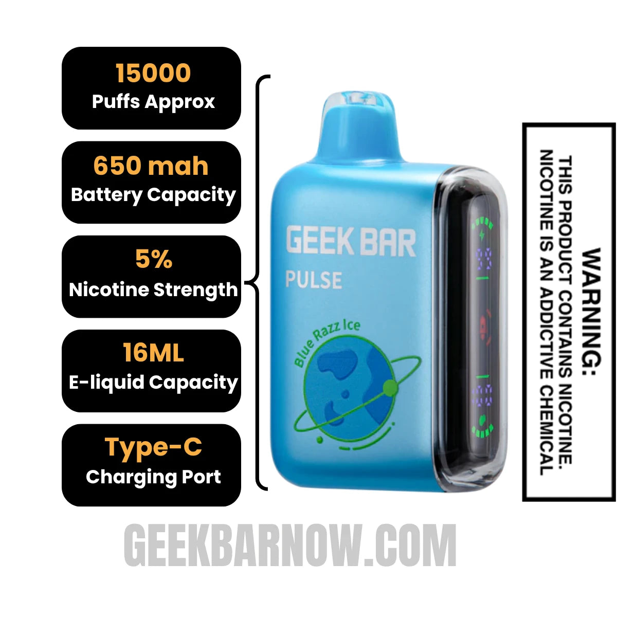 Blue Razz Ice Geek Bar Pulse Vape Specifications Blue Razz Ice Geek Bar Pulse Vape Specifications