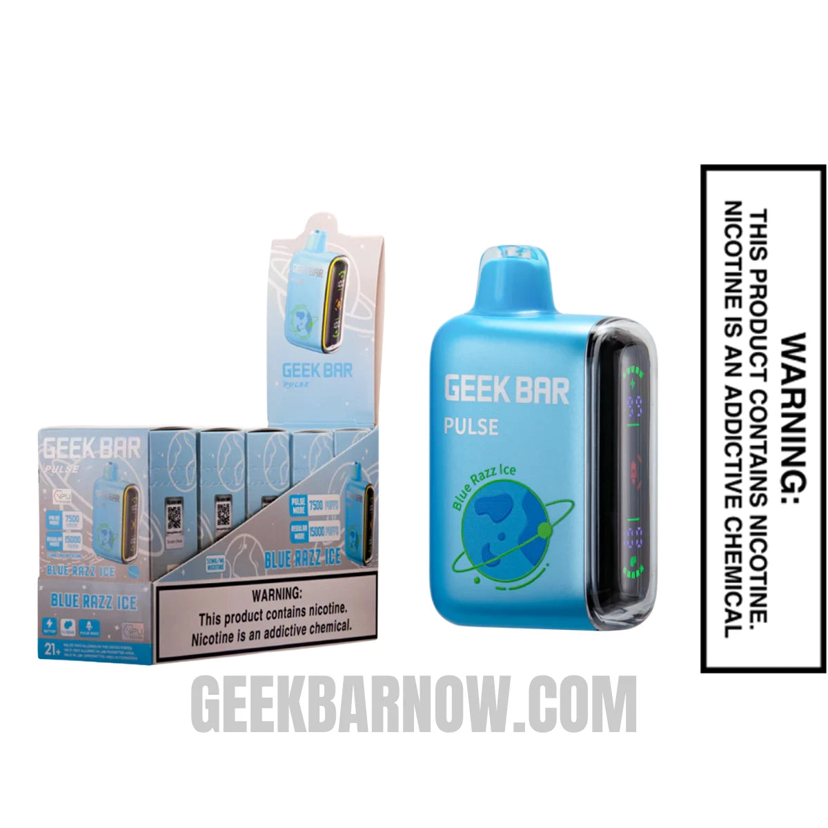 Blue Razz Ice Geek Bar Pulse Vape With Bundle Pack Blue Razz Ice Geek Bar Pulse Vape With Bundle Pack