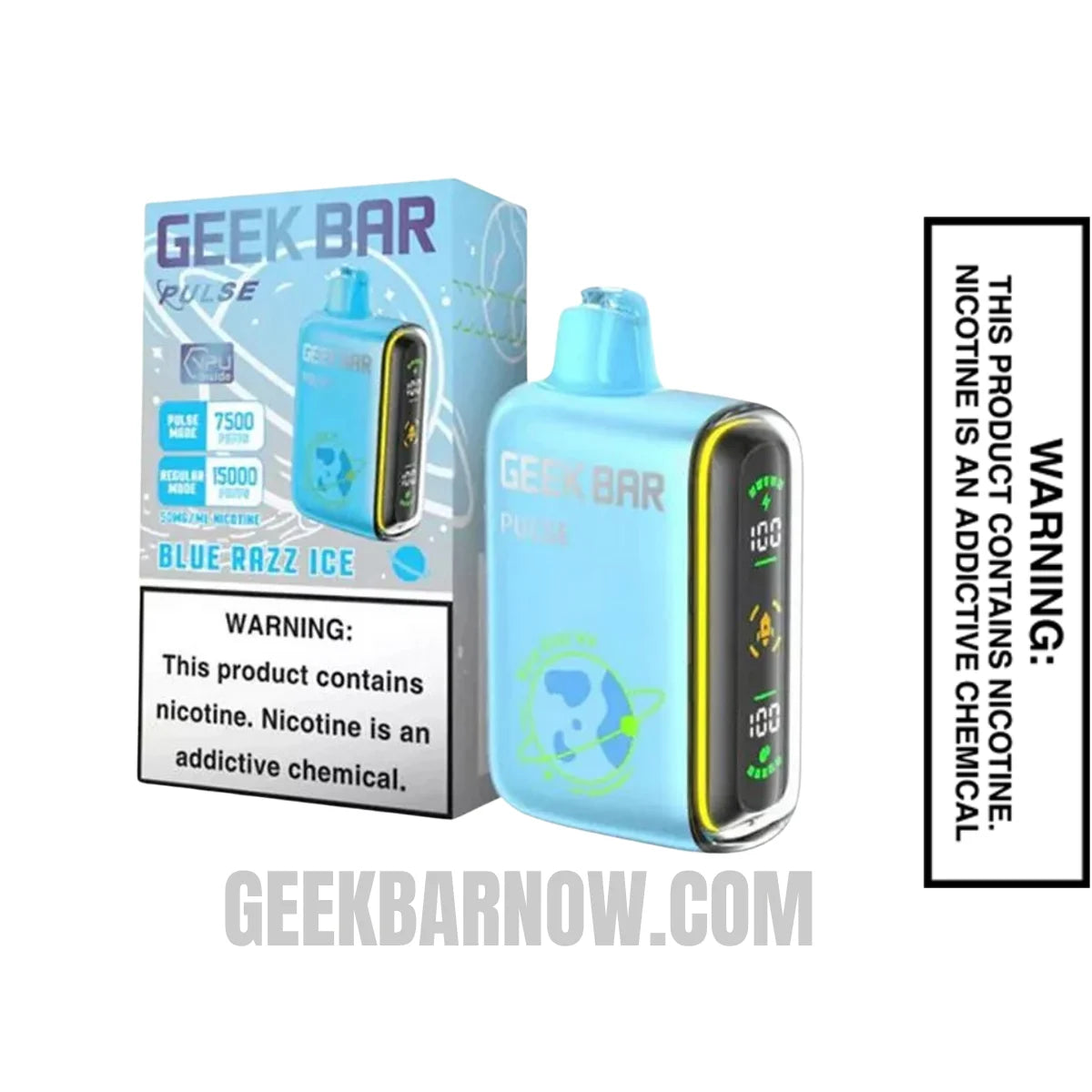 Blue Razz Ice Geek Bar Pulse Vape With Package Box Blue Razz Ice Geek Bar Pulse Vape With Package Box