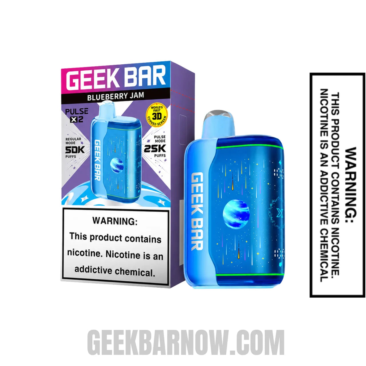 Blueberry Jam Geek Bar Pulse X2 Disposable Vape with Package Box Blueberry Jam Geek Bar Pulse X2 Disposable Vape with Package Box