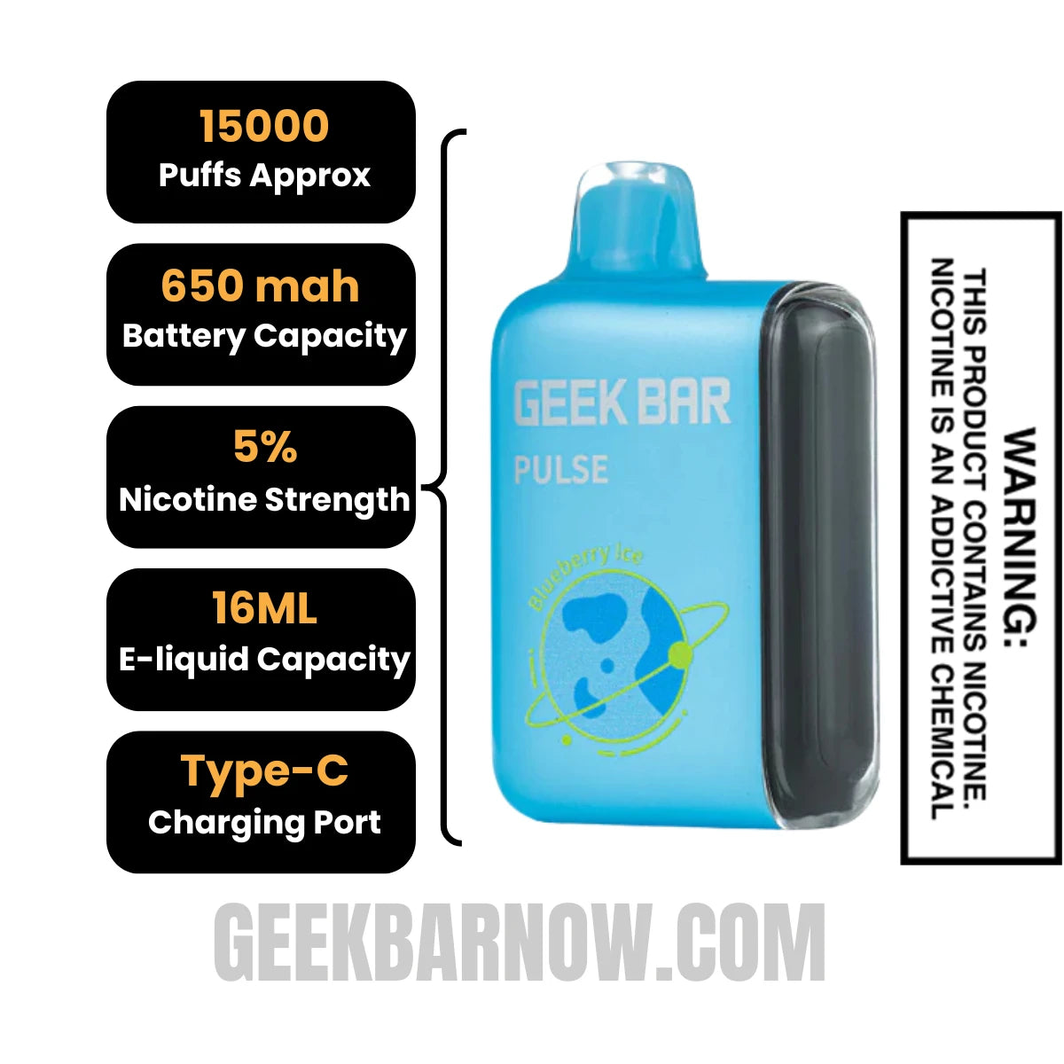 Blueberry Ice Geek Bar Pulse Vape Specifications Blueberry Ice Geek Bar Pulse Vape Specifications