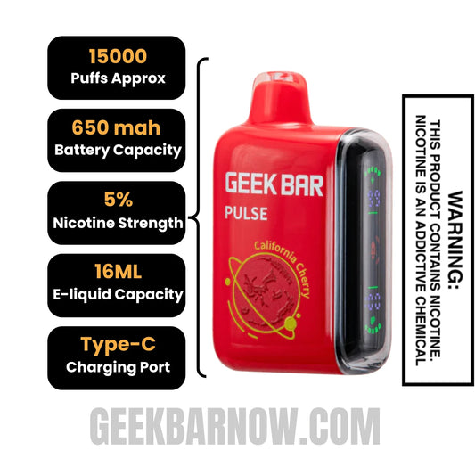 California Cherry Geek Bar Pulse Vape Specifications California Cherry Geek Bar Pulse Vape Specifications