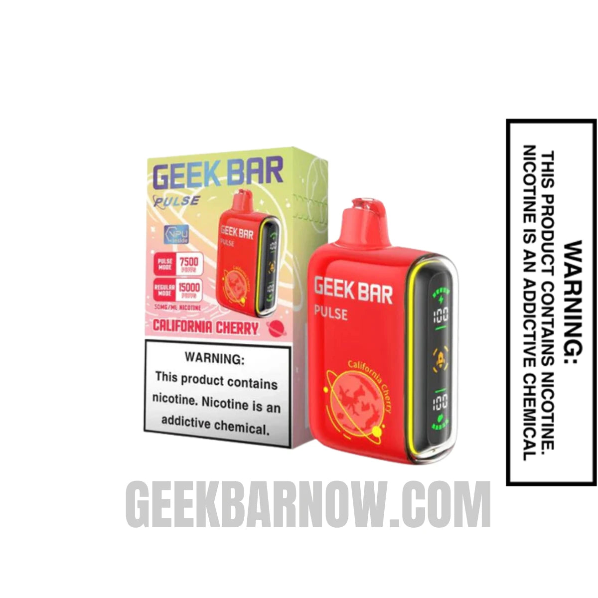 California Cherry Geek Bar Pulse Vape With Package Box California Cherry Geek Bar Pulse Vape With Package Box