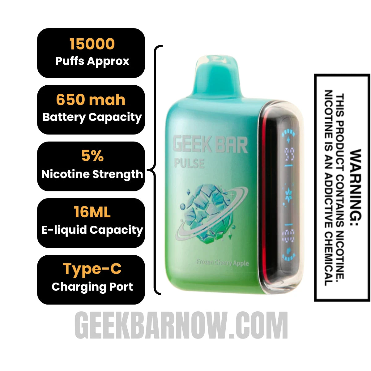 Cherry Apple Geek Bar Pulse Frozen Edition Vape Specifications Cherry Apple Geek Bar Pulse Frozen Edition Vape Specifications