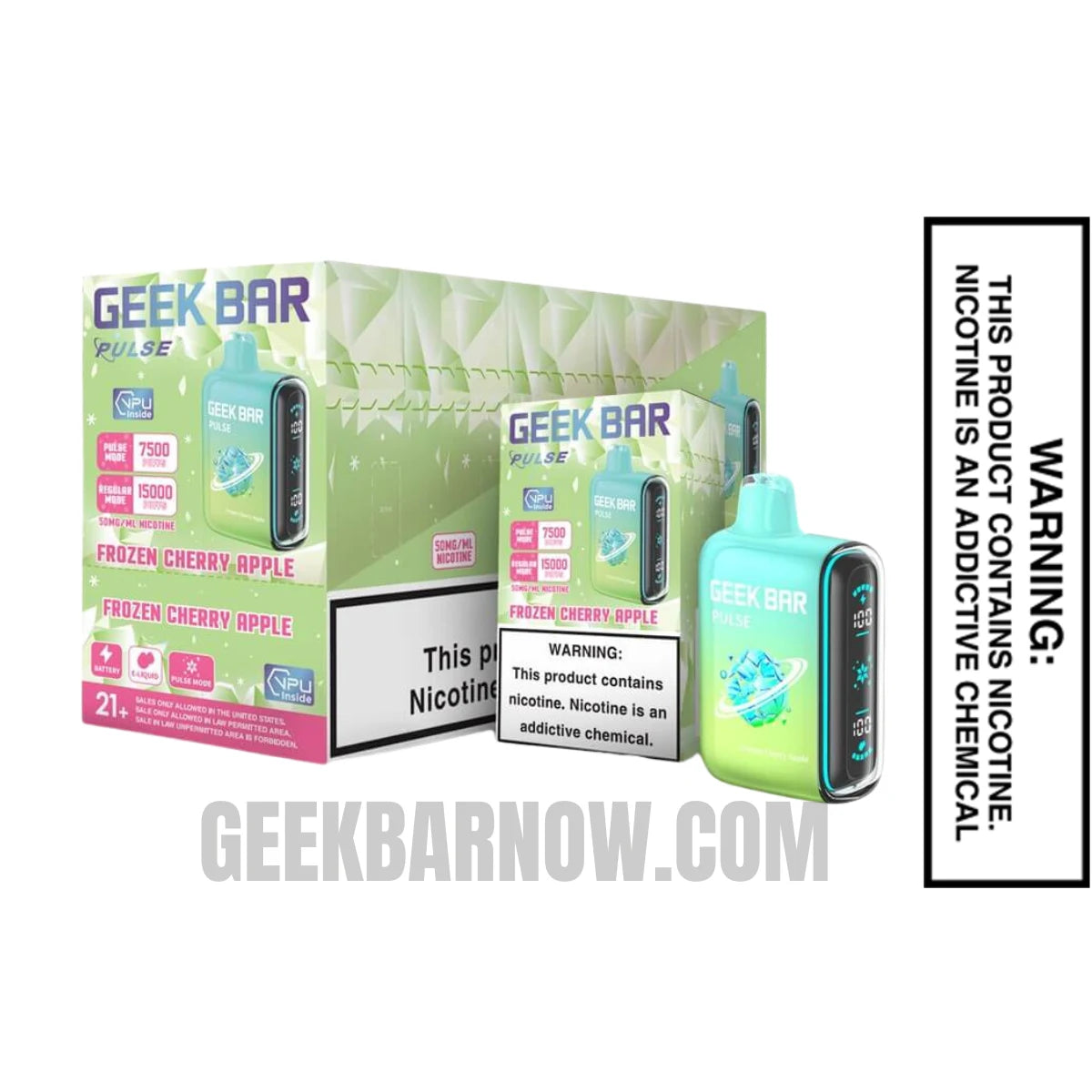 Cherry Apple Geek Bar Pulse Frozen Edition Vape With Bundle Pack Cherry Apple Geek Bar Pulse Frozen Edition Vape With Bundle Pack