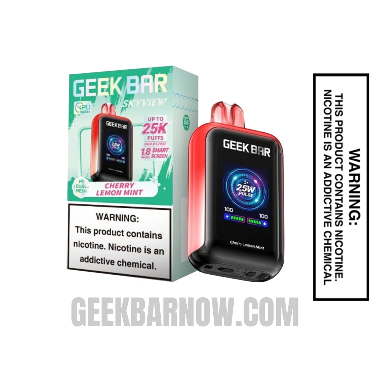 Cherry Lemon Mint Geek Bar Skyview Vape With Package Box Cherry Lemon Mint Geek Bar Skyview Vape With Package Box