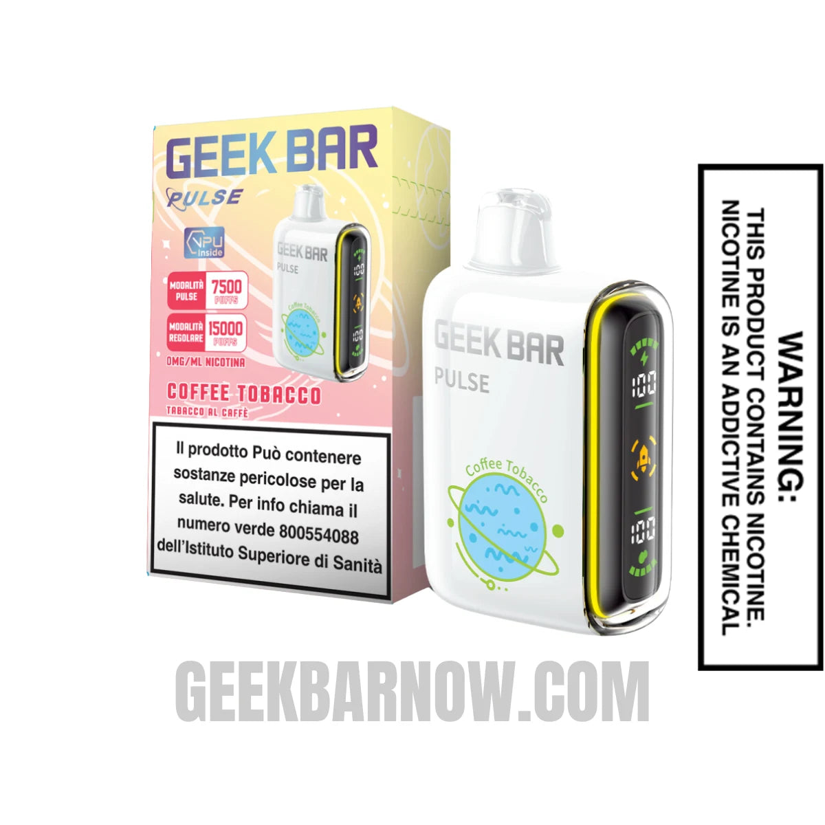 Coffee Tobacco Geek Bar Pulse Vape With Package Box Coffee Tobacco Geek Bar Pulse Vape With Package Box