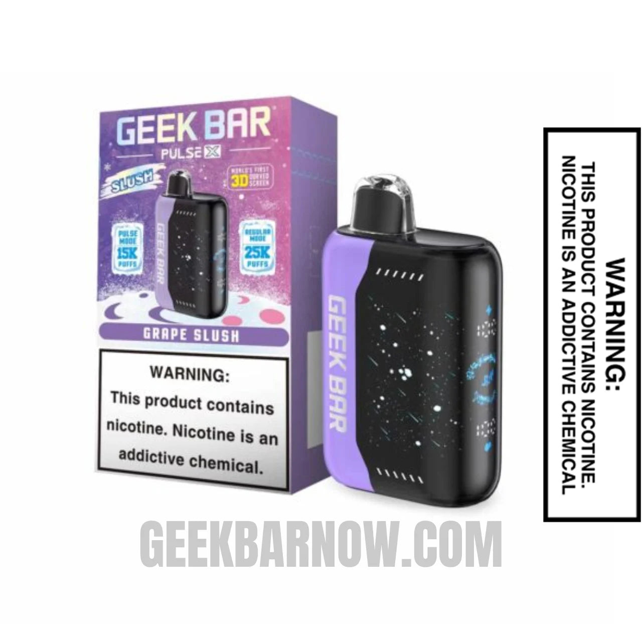 Grape Slush Geek Bar Pulse X Vape With Package Box Grape Slush Geek Bar Pulse X Vape With Package Box