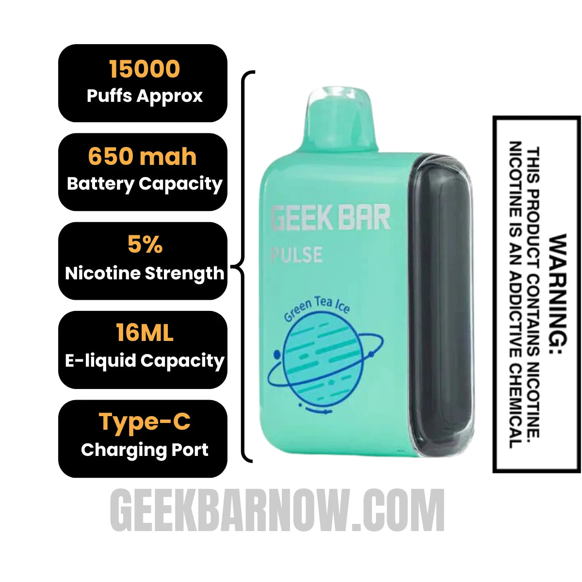 Green Tea Ice Geek Bar Pulse Vape Specification Green Tea Ice Geek Bar Pulse Vape Specification