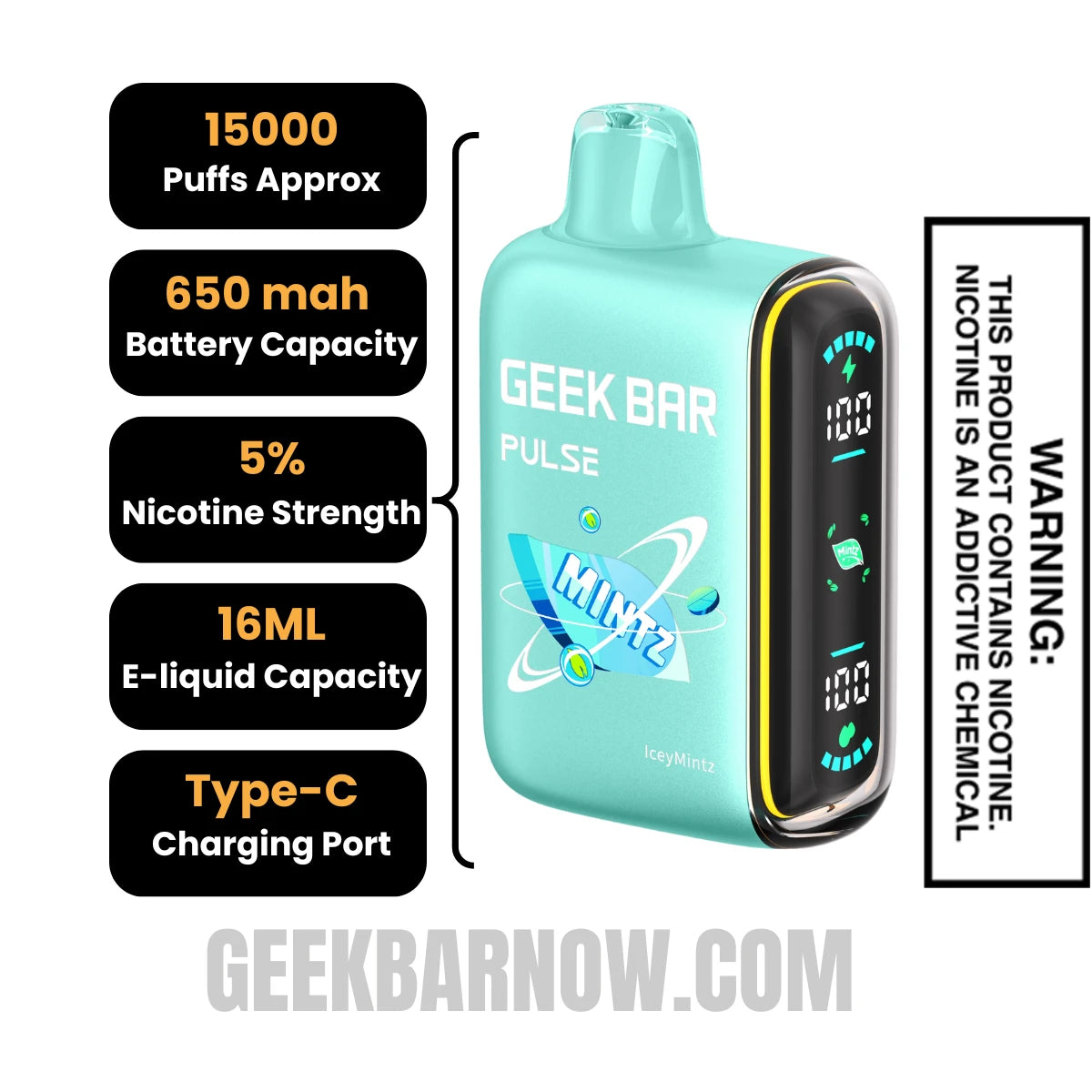 Icey Mintz Geek Bar Pulse Vape Specifications Icey Mintz Geek Bar Pulse Vape Specifications