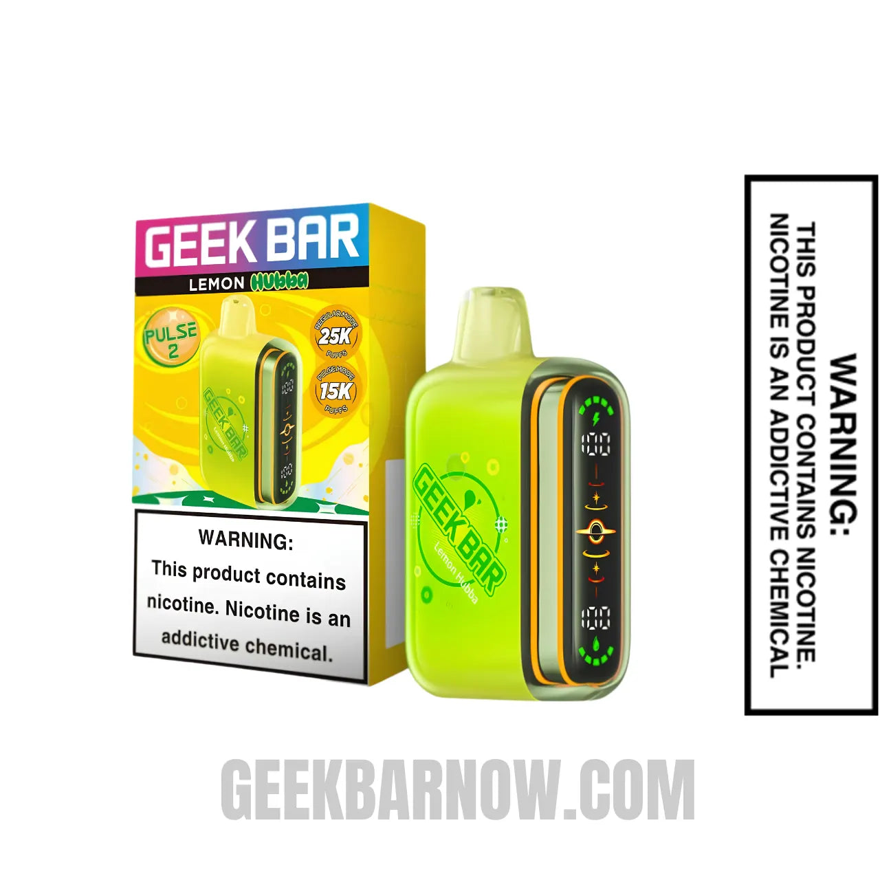 Lemon Geek Bar Pulse 2 Hubba Edition Disposable Vape with Package Box Lemon Geek Bar Pulse 2 Hubba Edition Disposable Vape with Package Box