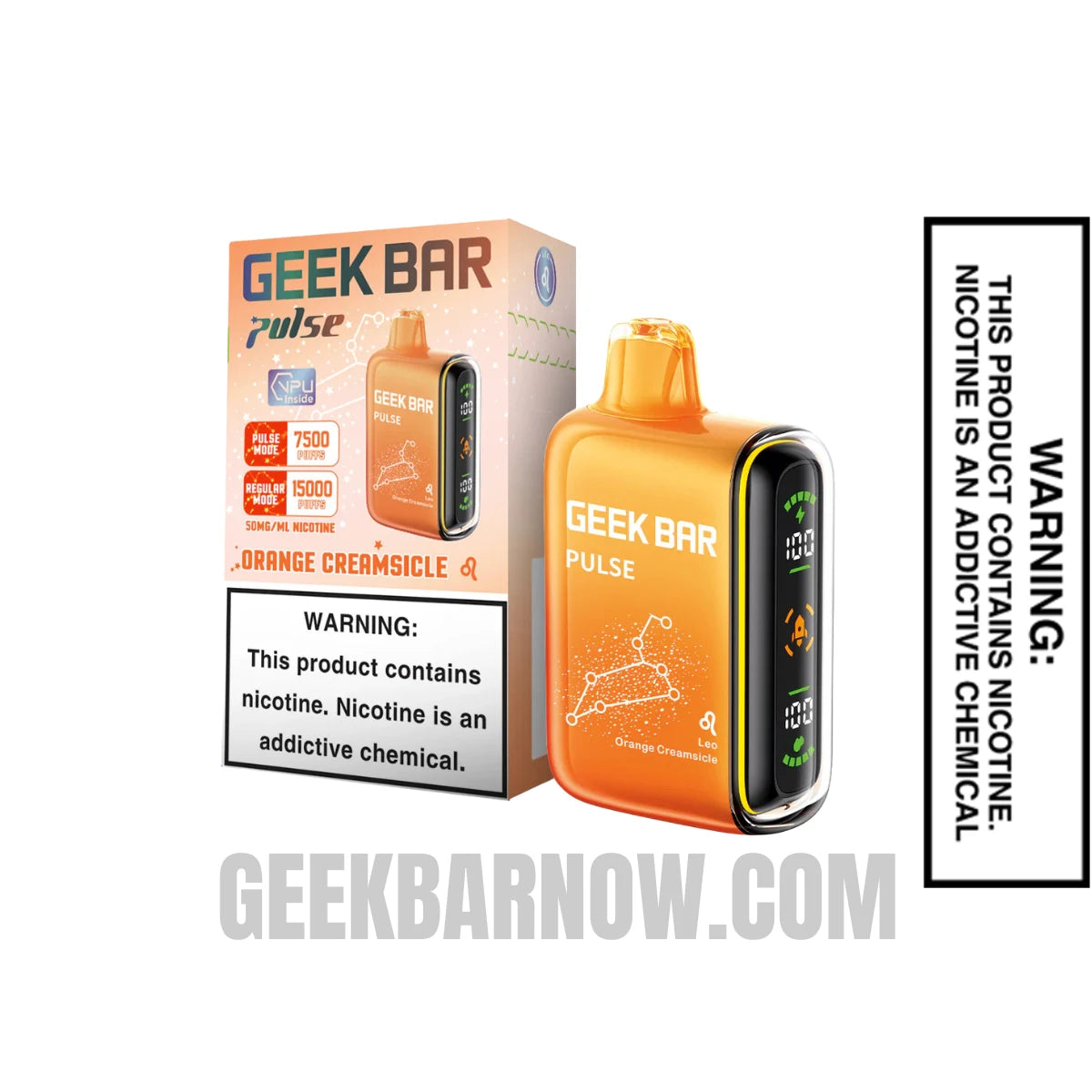 Leo Orange Creamsicle Geek Bar Pulse Vape With Package Box Leo Orange Creamsicle Geek Bar Pulse Vape With Package Box