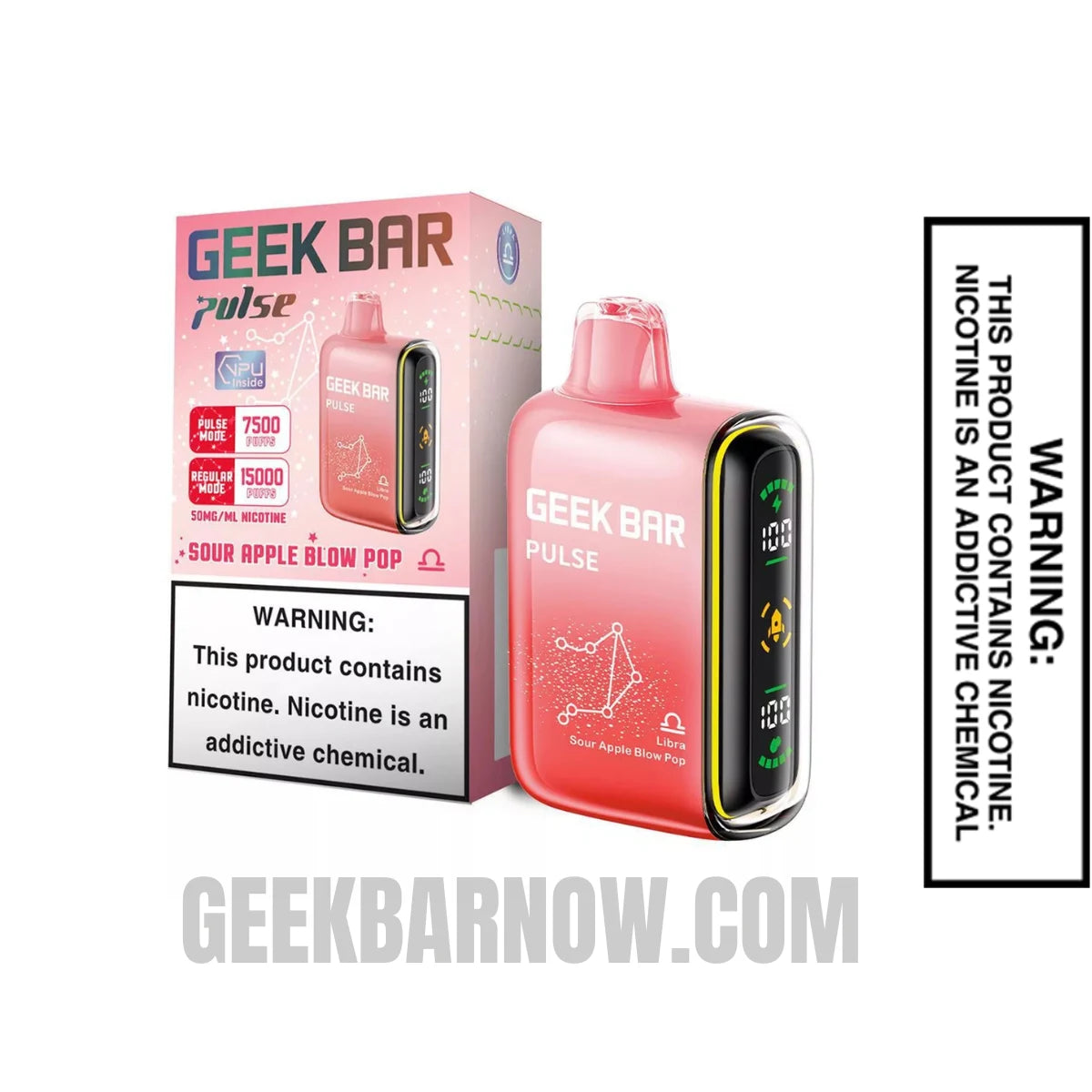Libra Sour Apple Blow Pop Geek Bar Pulse Vape With Package Box Libra Sour Apple Blow Pop Geek Bar Pulse Vape With Package Box