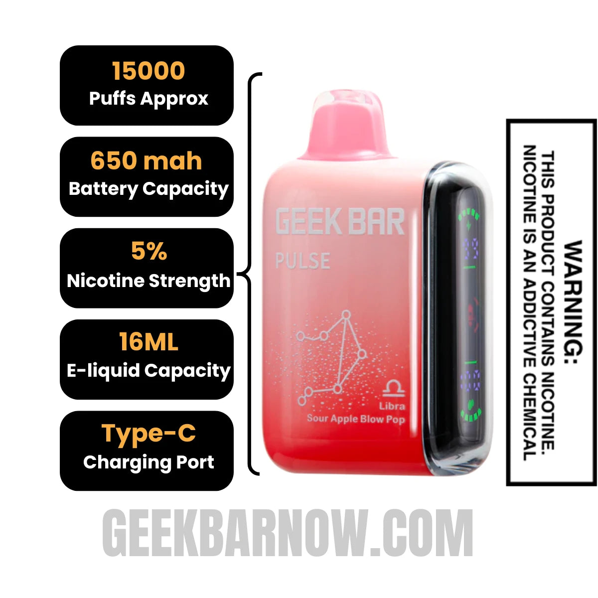 Libra Sour Apple Blow Pop Geek Bar Pulse Vape Specification Libra Sour Apple Blow Pop Geek Bar Pulse Vape Specification