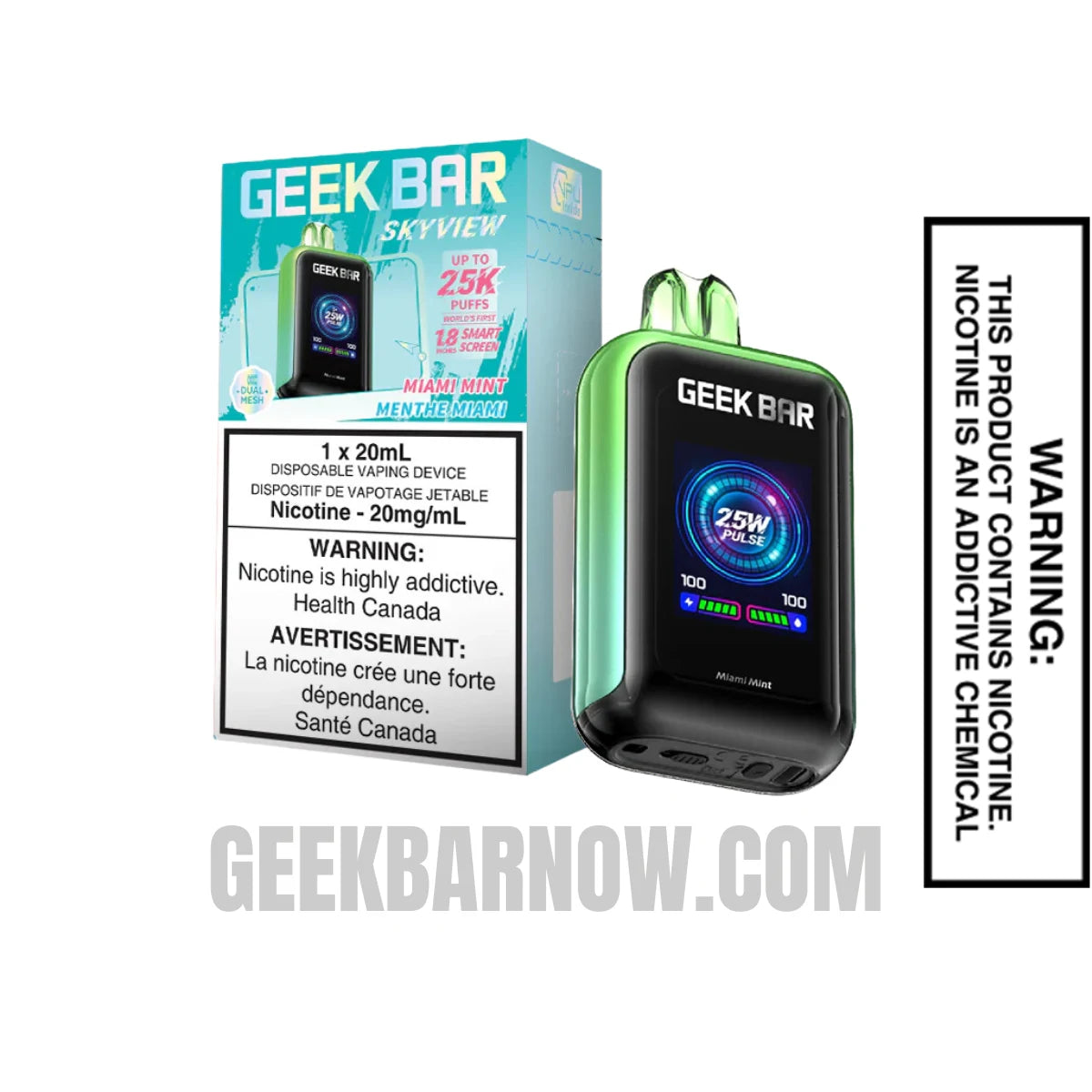 Miami Mint Geek Bar Skyview Vape With Package Box Miami Mint Geek Bar Skyview Vape With Package Box