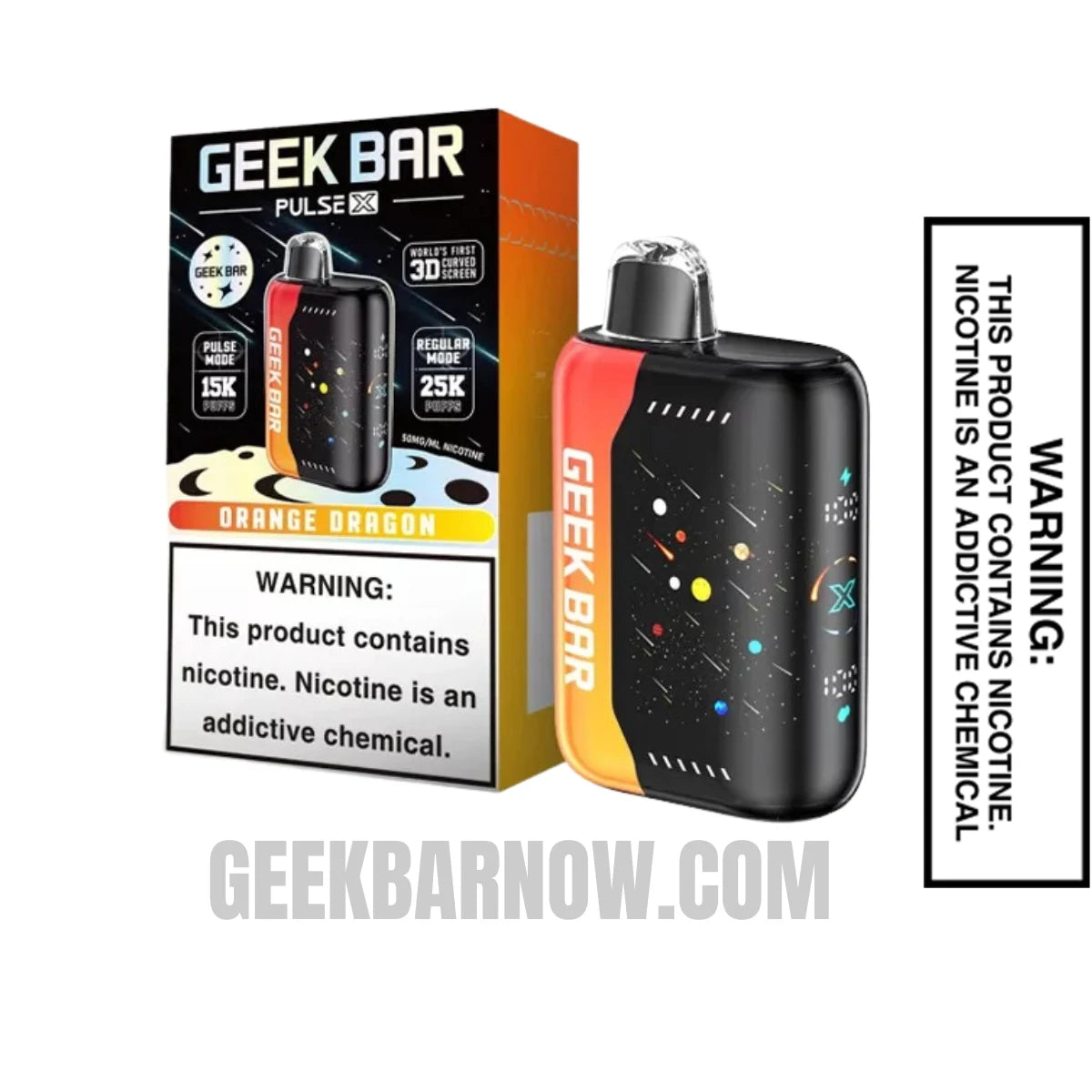 Orange Dragon Geek Bar Pulse X Vape With Package Box Orange Dragon Geek Bar Pulse X Vape With Package Box