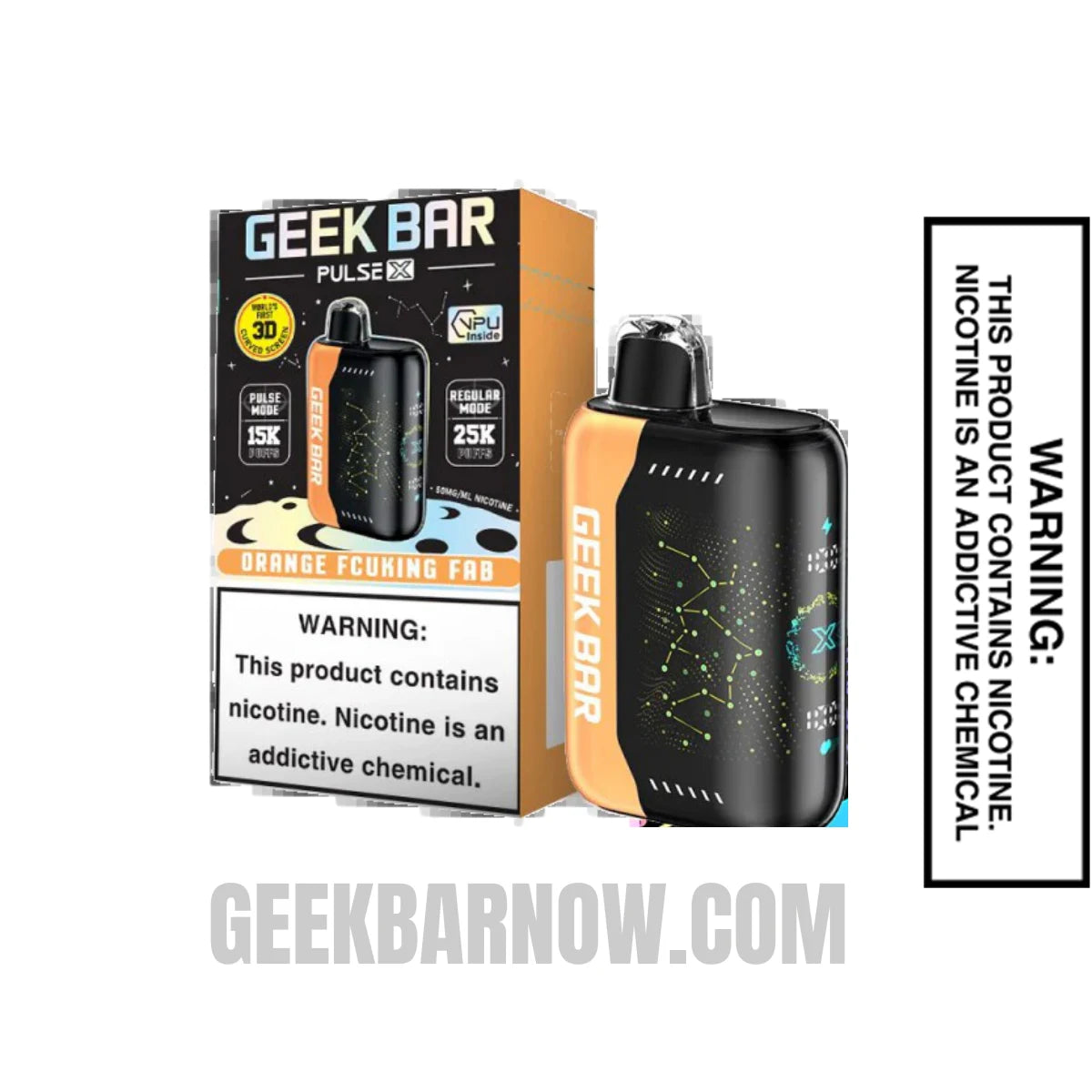Orange Fcuking Fab Geek Bar Pulse X Vape With Package Box Orange Fcuking Fab Geek Bar Pulse X Vape With Package Box