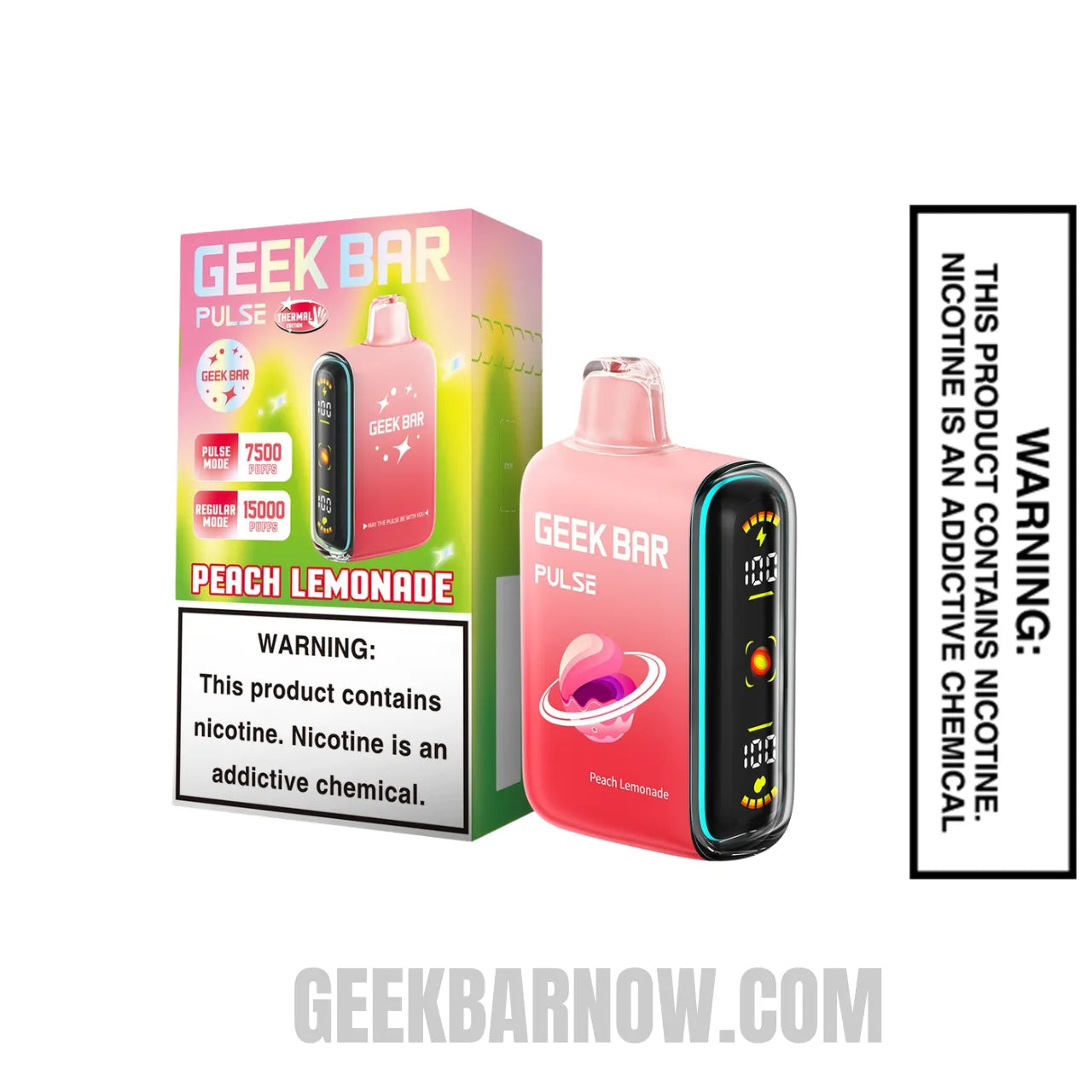 PeachLemonadeGeekBarPulseDisposableVapeWithPackageBox PeachLemonadeGeekBarPulseDisposableVapeWithPackageBox