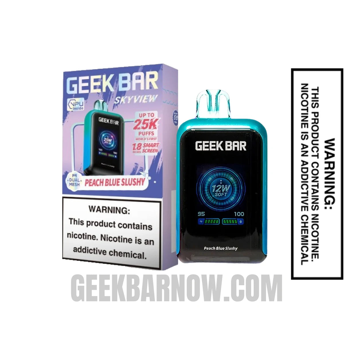 Peach Blue Slushy Geek Bar Skyview Vape With Package Box Peach Blue Slushy Geek Bar Skyview Vape With Package Box
