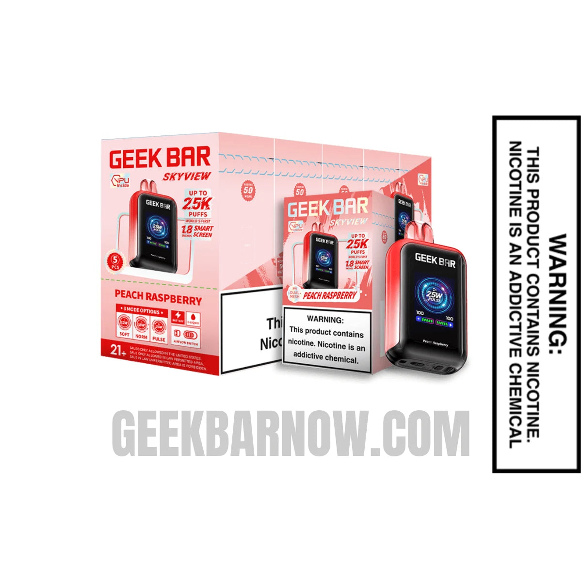 Peach Raspberry Geek Bar Skyview Vape With Bundle Pack Peach Raspberry Geek Bar Skyview Vape With Bundle Pack