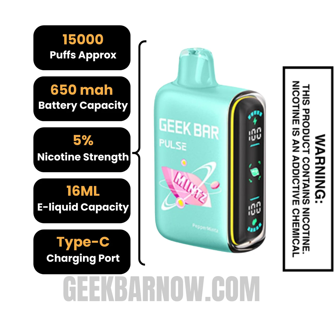 Peppermintz Geek Bar Pulse Vape Specifications Peppermintz Geek Bar Pulse Vape Specifications
