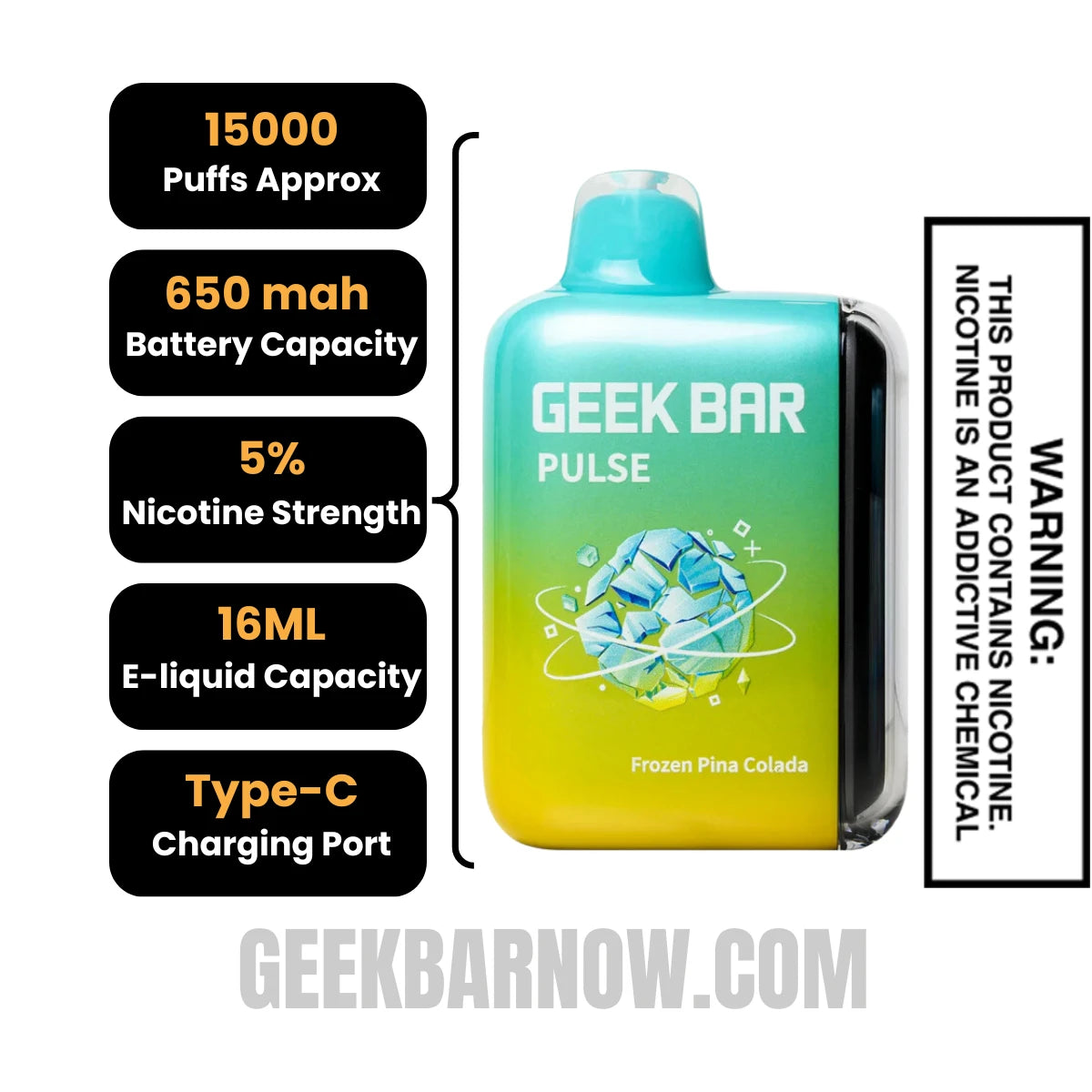 Pina Colada Geek Bar Pulse Frozen Edition Vape Specification Pina Colada Geek Bar Pulse Frozen Edition Vape Specification