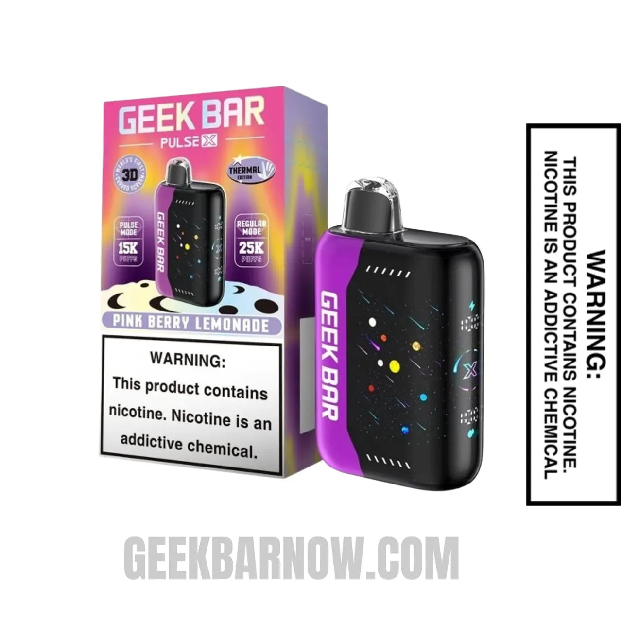 PinkBerryLemonadeGeekBarPulseXDisposableVapeWithPackageBox PinkBerryLemonadeGeekBarPulseXDisposableVapeWithPackageBox
