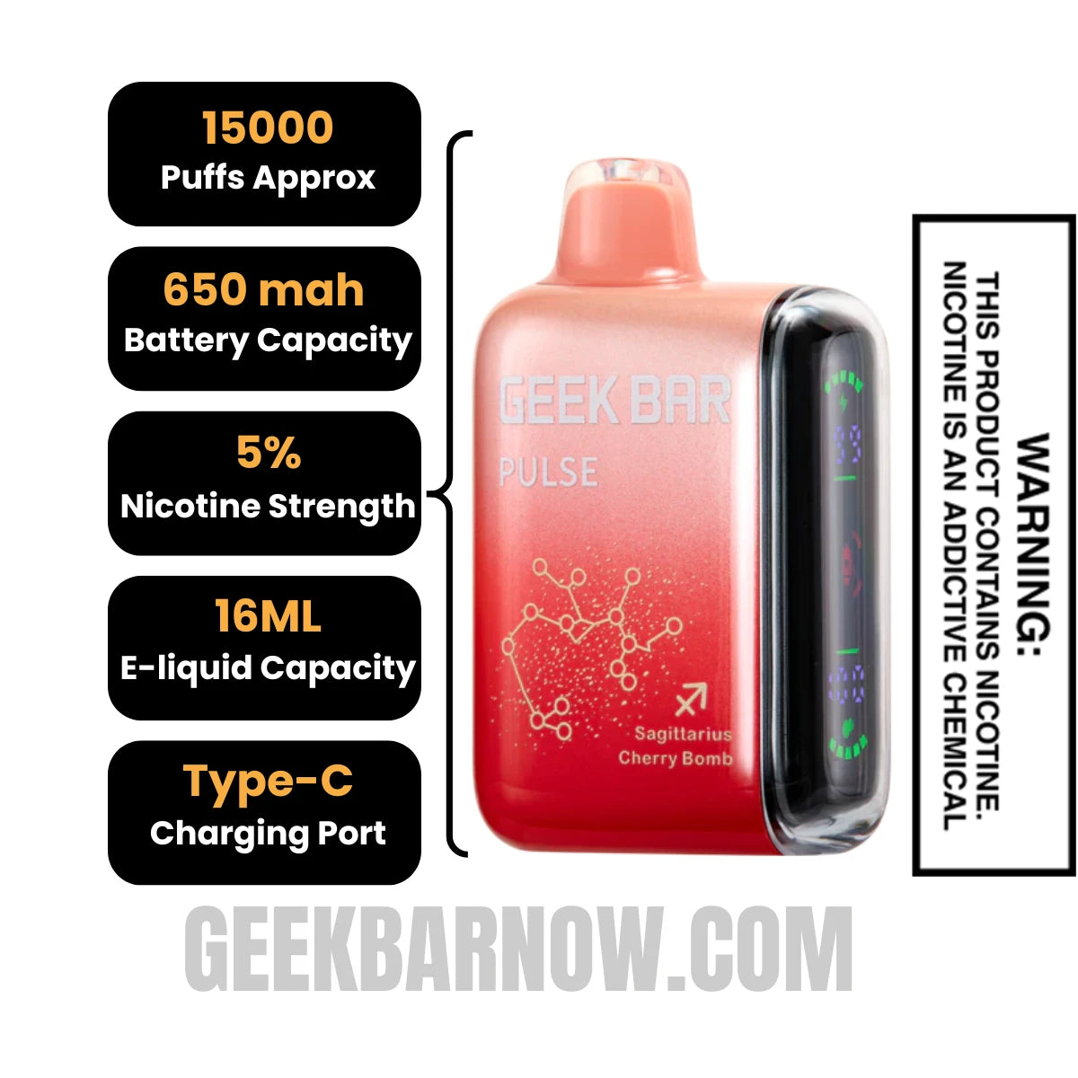 Sagittarius Cherry Bomb Geek Bar Pulse Vape Specification Sagittarius Cherry Bomb Geek Bar Pulse Vape Specification