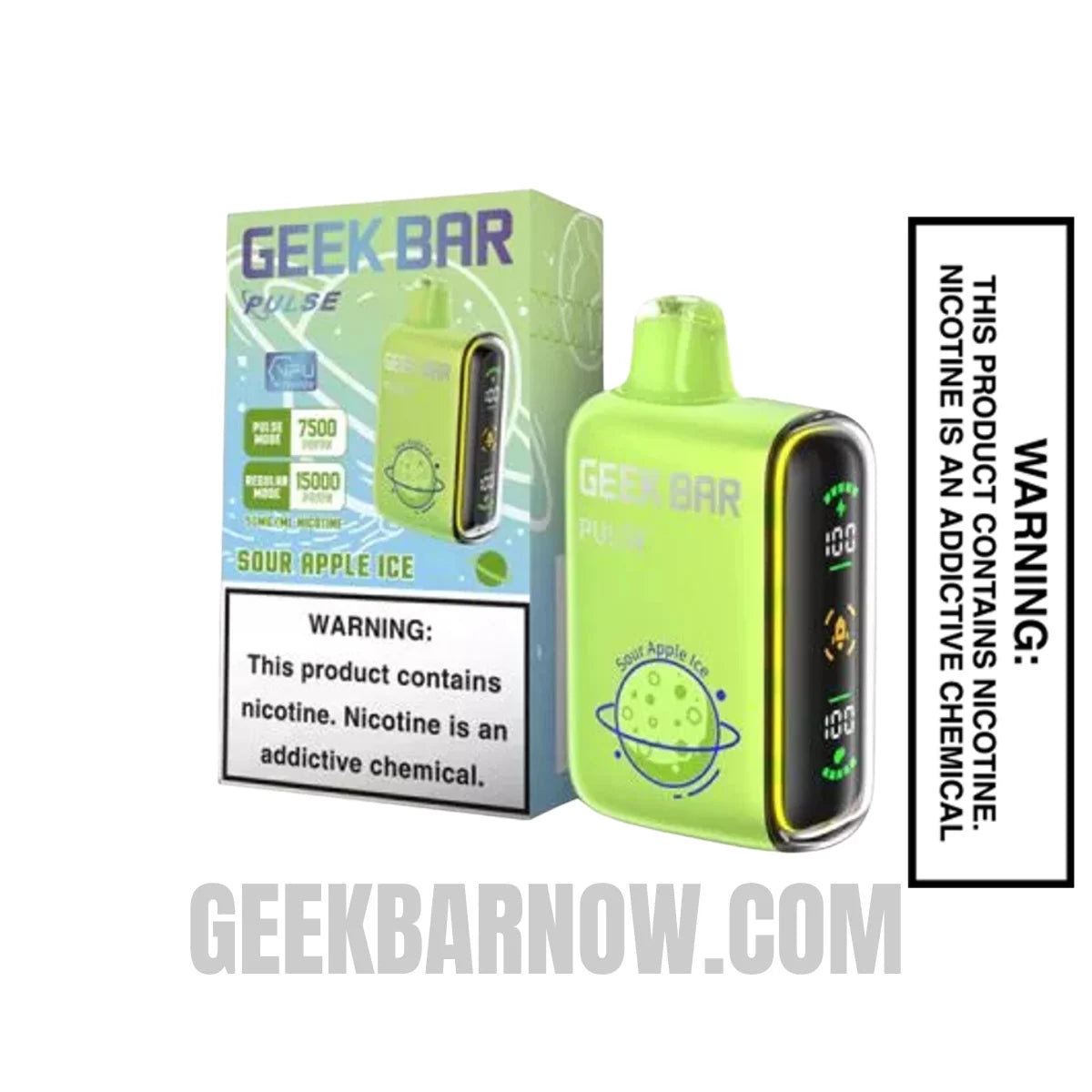 Sour Apple Ice Geek Bar Pulse Vape With Package Box Sour Apple Ice Geek Bar Pulse Vape With Package Box