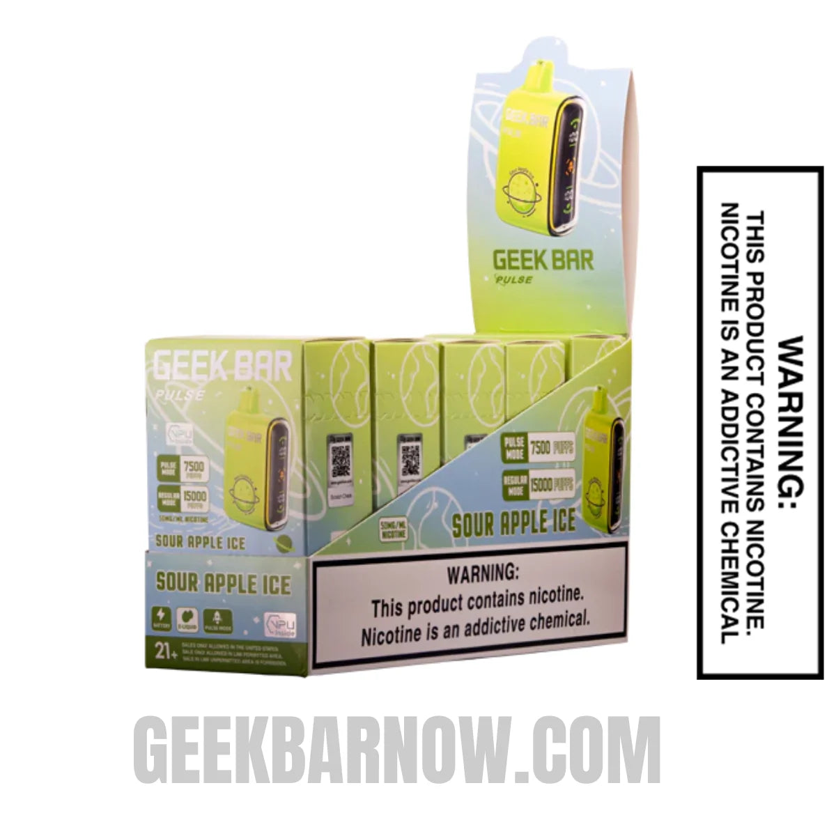 Sour Apple Ice Geek Bar Pulse Vape With Bundle Box Sour Apple Ice Geek Bar Pulse Vape With Bundle Box