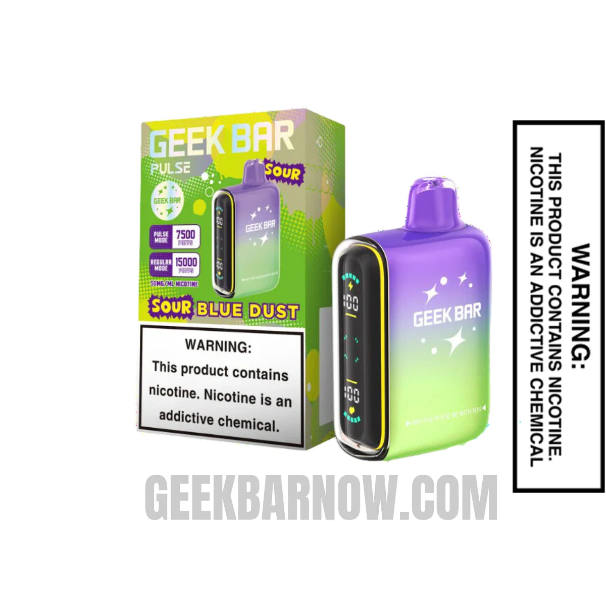 Sour Blue Dust Geek Bar Pulse Vape With Package Box Sour Blue Dust Geek Bar Pulse Vape With Package Box