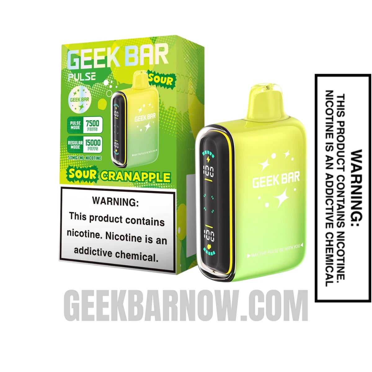 Sour Cranapple Geek Bar Pulse Vape With Package Box Sour Cranapple Geek Bar Pulse Vape With Package Box