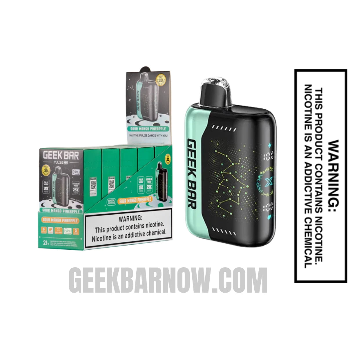 Sour Mango Pineapple Geek Bar Pulse X Vape With Bundle Pack Sour Mango Pineapple Geek Bar Pulse X Vape With Bundle Pack