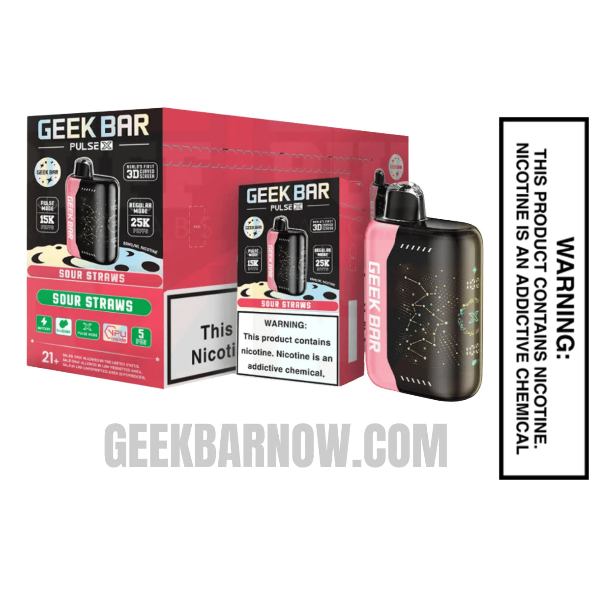 Sour Straws Geek Bar Pulse X Vape With Bundle Pack Sour Straws Geek Bar Pulse X Vape With Bundle Pack