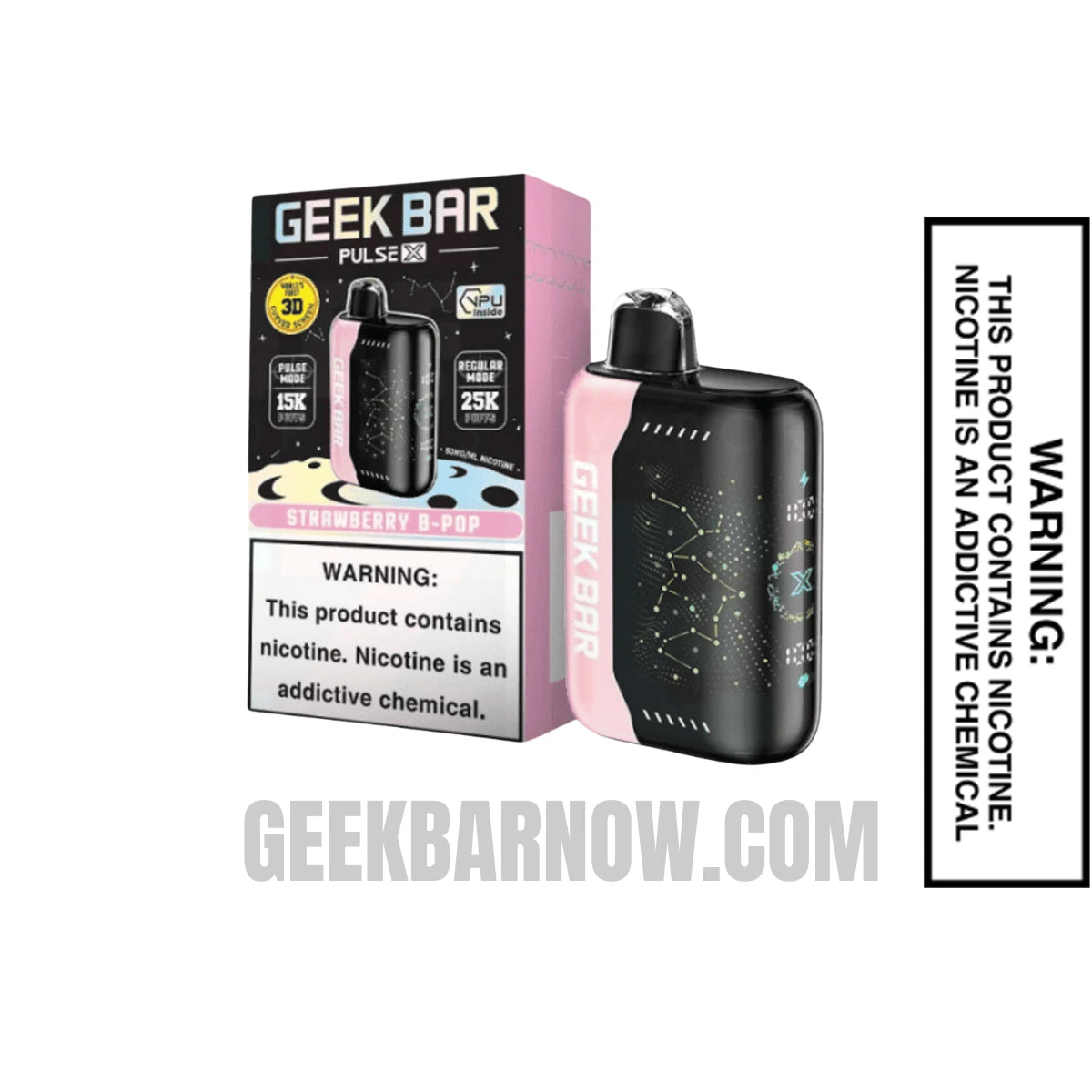 Strawberry B-Pop Geek Bar Pulse X Vape With Package Box Strawberry B-Pop Geek Bar Pulse X Vape With Package Box
