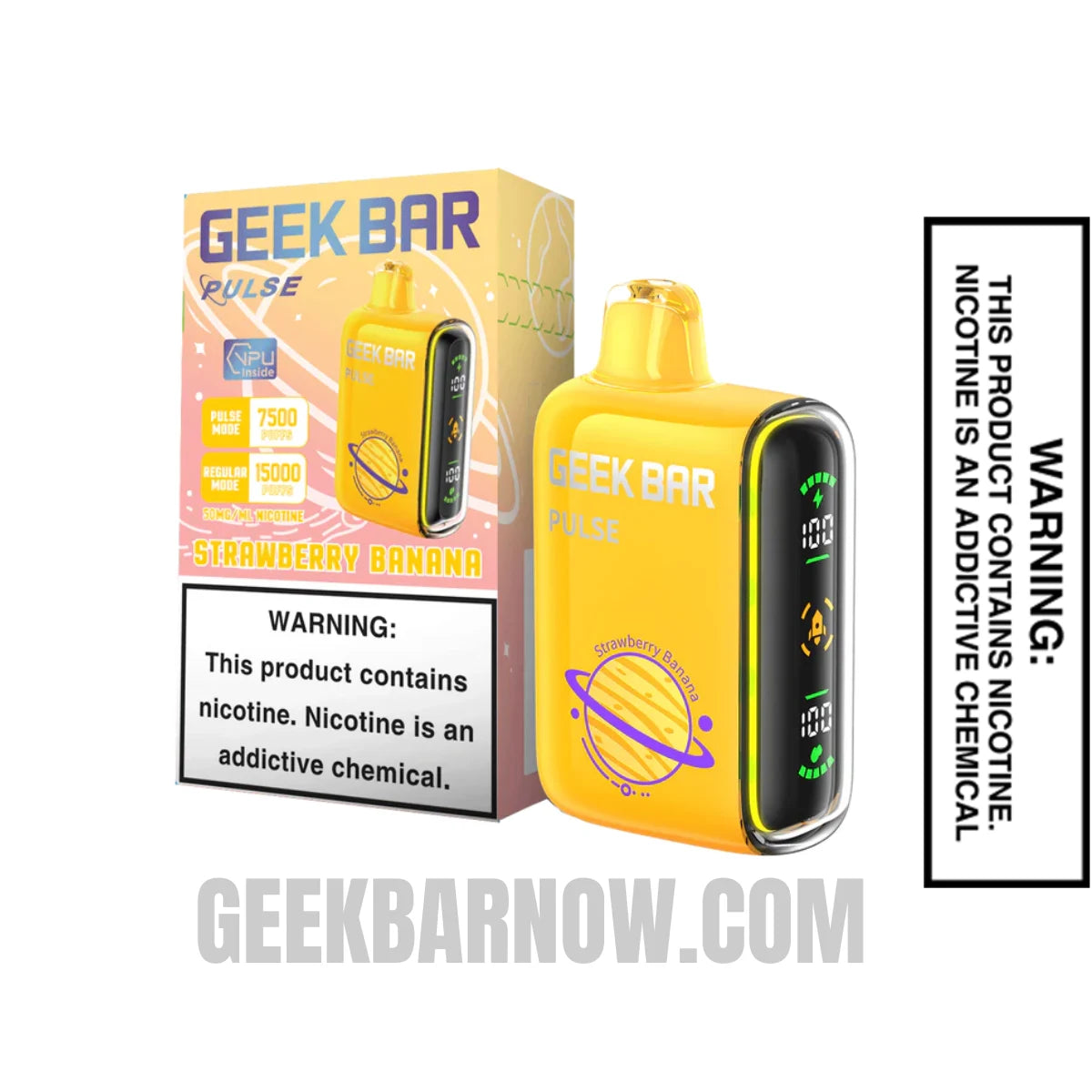 Strawberry Banana Geek Bar Pulse Vape With Package Box Strawberry Banana Geek Bar Pulse Vape With Package Box