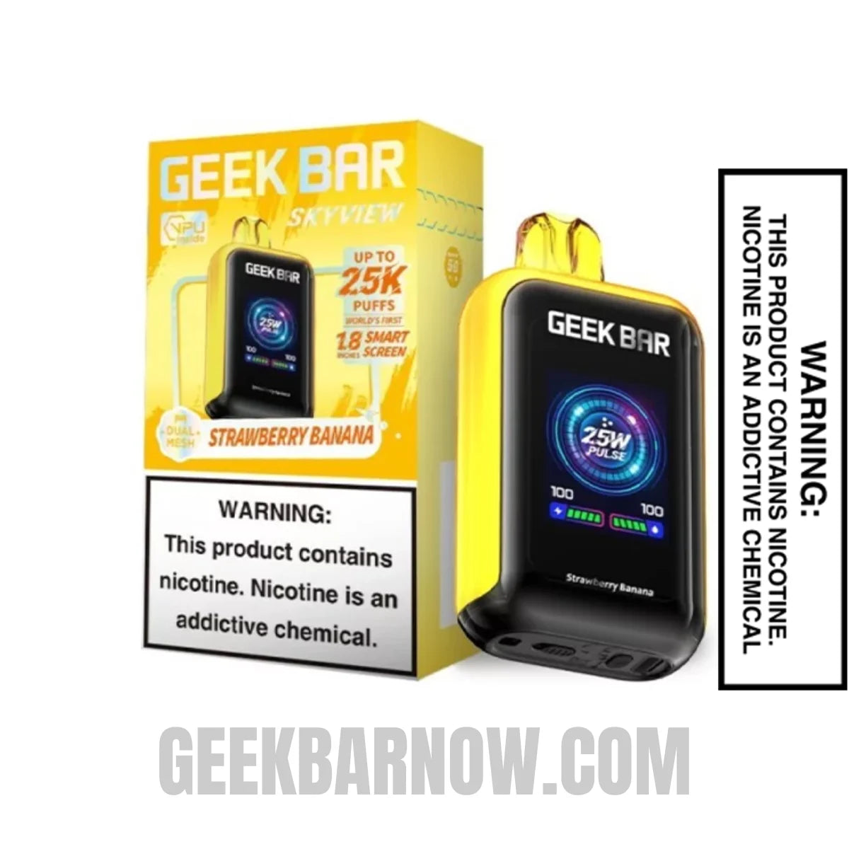 Strawberry Banana Geek Bar Skyview Vape With Package Box Strawberry Banana Geek Bar Skyview Vape With Package Box
