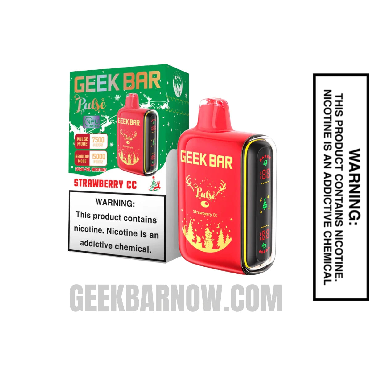 Strawberry CC Geek Bar Pulse Vape With Package Box Strawberry CC Geek Bar Pulse Vape With Package Box